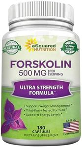 Forskolin 500mg Max Strength - 180 Capsules, Forskolin Supplement for 100% Pure Weight Loss Fuel, Coleus Forskohlii Root - Forskolin Diet Pills, Belly Buster Fat Burner 2X Slim Trim Lose