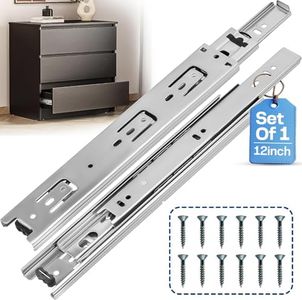 OURSHOM 12 Inch Drawer Slides 1 Pairs (2pcs) Heavy Duty Full Extension Ball Bearing, Side Mount Drawer Rails, 12" Drawer Slide Glides for Dresser, Cabinet, Kitchen - Draw slides Sliders 100LB Capacity