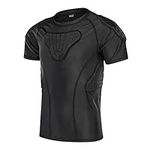 DGYAO Padded Compression Shirt Top Rib Back Protector Tee shirt Underware for Rugby Football Cycling Tennis Youth Boys Black X-Large