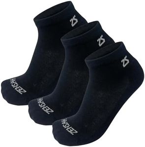 Zensah Alpaca Wool Running Socks – Ankle/Quarter, Moisture Wicking Socks Made in USA for Athletes, Men and Women (Black, Large, 3 Pairs)