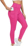 RUNNING GIRL High Waisted Leggings for Women,Tummy Control Workout Yoga Pants with Pockets Compression Pants Buttery Soft(CK3020 Hot Pink XL)