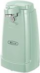 BELLA Electric Can Opener and Knife Sharpener, Multifunctional Jar and Bottle Opener with Removable Cutting Lever and Cord Storage, 60 Watt Motor, BPA Free, Stainless Steel Blade, Sage