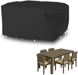 Seal Skin Covers Outdoor Rectangular Dining Set Cover, Heavy-Duty Elite PVC Waterproof & UV-Resistant Material, All-Weather Protection for Patio Furniture (Black, 110"L x 84"W x 28"H)