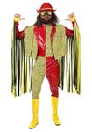 Randy Savage Macho Man Costume Adult WWE Costume Officially Licensed Randy Savage Costume Small Red