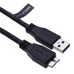 USB-B Cable Compatible with WD Ultra Exclusive Edition Anniversary Premium Air Portable Elements Desktop Samsung Station Hitachi SSD HDD External Hard Drive Lead Cord 3.0 SuperSpeed (0.5m 1.6ft)