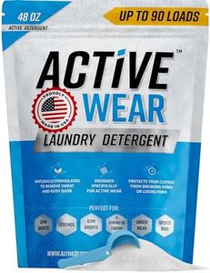 Active Wear Laundry Detergent & Soak - Formulated for Sweat and Workout Clothes - Natural Performance Concentrate Enzyme Booster Deodorizer - Powder Wash for Activewear Gym Apparel (90 Loads)