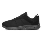 Mens Black Lace Up Trainer - Size 8 UK - Black