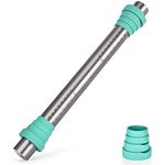 U-Taste 18/8 Stainless Steel 16 inch Rolling Pin with Silicone Adjustable Removable Rings, Nonstick Kitchen Roller for Baking Cookies Pastry Pizza Pasta Pie Crust Dough Fondant (Teal/Aqua Sky)