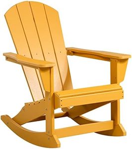 Outsunny Fauteuil à Bascule Adirondack Rocking Chair pour Le Jardin Dossier Ergonomique en HDPE 73,5 x 93 x 91,5 cm Orange