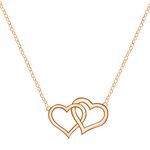 MINUTIAE Rose Gold Plated Double Love Heart Shape Pendant Necklace For Women And Girls With Extendable Chain Fashion Jewelry