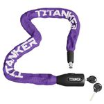 Titanker Bike Chain Lock, 3.3 Feet Security Anti-Theft Bike Lock Chain with Keys Bicycle Chain Lock Bike Locks for Bike, Motorcycle, Bicycle, Door, Gate, Fence, Grill (6mm Thick Chain, Purple)