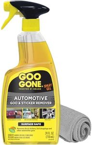 Goo Gone Automotive Adhesive, Goo & Grime Remover for Bumper Stickers, Decals, Tree Sap, Brake Dust, Bird Droppings - 24 oz + MicroFiber Buffing Towel