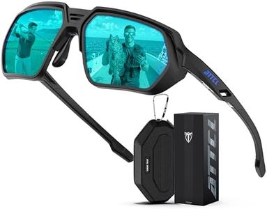 ATTCL Sports Polarized Sunglasses for Men: UV400 Protection, Lightweight Wrap Around TR90 Frame for Fishing Golf Driving Black Blue