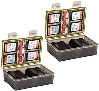 KIWIFOTOS Estuche de almacenamiento de batería resistente al agua y soporte para tarjeta de memoria para cámara Canon, Fujifilm, Olympus, Sony, Nikon Ricoh, Black, L, moderno