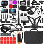 Husiway Accessories Kit for Gopro Hero 12 11 10 and 9 Black Battery Cover Door Waterproof Housing Silicone Case Glass Screen Protector Bundle for Go pro Hero12 Hero11 Hero10 Hero9-63E