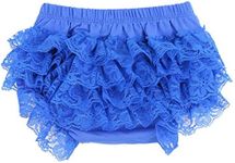 Wennikids Ruffled Lace Baby Diaper Bloomer Covers for 0-24M Small Royal Blue