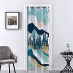 Mightree Doorway Curtain Blackout Door Curtain, Thermal Insulated Doorway Curtains, Sliding Closet Door Curtains, Grommet Divider Curtain for Bedroom, Mountain, 39" W x 70" L (1 Panel)