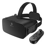 DESTEK V5 VR Headset for Phone with Controller, 110° FOV Eyes Protected Anti-Blue HD Lenses, VR Goggles Virtual Reality Headsets for iPhone 15/14/13/12/11, Samsung, Android - Black