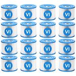 Type VI Hot Tub Filter SPA Filters Replacement Cartridge [16 Pack] Compatible with Coleman SaluSpa 90352E and Other Inflatable Hot Tub, Universal Pool Filter for Above Ground Swimming Pools