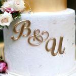 Wedding Cake Personalised Couples Initials Custom Acrylic Initial Wedding Cake Toppers - Set of 3 (GLITTER GOLD)