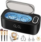 Ultrasonic Cleaner, 48kHz Ultrasonic Jewelry Cleaner Machine for Eyeglasses, Jewelry, Rings, Watch Straps, Dentures and More, Dual Cleaning Modes & 304 Stainless Steel Tank, 400ML Capacity, Black