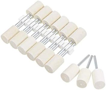 uxcell 12mm Wool Felt Mounted Points Cylinder Polishing Bits Burrs Buffing Wheels 15 Pcs