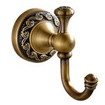 Leyden TM Antique Brass Finish Bathroom Towel Hanger Wall Mounted Clothes Hook Robe Hooks