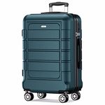 SHOWKOO Suitcase Large 28-Inch Expandable PC+ABS Hard Shell Travel Luggage Lightweight Durable High Capacity with Double Spinner Wheels TSA Lock, 28" Green