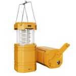 Portable Camping Light, Solar/ Hand Crank LED Lantern with Bright Flashlight, USB Charging Port, 40Hrs Work Time, IPX4 Water Resistant, Rechargeable Tent Lamp for Power Outages/Outdoors/Emergency