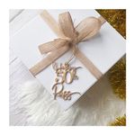 Personalised Birthday Wooden Gift Tag with Name and Age Gold Silver Rose Gold Black Natural Colour 21st 30th 40th 50th 60th 70th Birthday