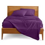 California King, Plum : Premium 1800 Ultra-Soft Microfiber Collection California King Sheet Set, Hypoallergenic, Easy Care, Wrinkle Resistant, Deep Pocket (Cal King, Plum)