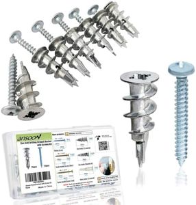 Ansoon Zinc Self-Drilling Drywall Anchors with Screws Kit, 25 Heavy Duty Metal Wall Anchors and 25#8 x 1-1/4'' Screws - 50 Pieces All Together