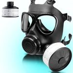 LZLLHX Gas Mask Survival Nuclear and Chemical, Gas Mask Tactical Gas Mask Military Grade - 40mm Activated Carbon Filter for Paint,Sanding,Against Dust, Resin,Chemicals,Formaldehyde