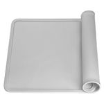 Silicone Placemats for Kids Toddlers Baby Non-Slip, Reusable BPA Free Portable Kid Food Mat, Cloud Shape Placemats for Home, Restaurants, Travel and High Chairs - Easy to Clean and Roll Up, Gray