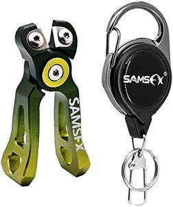 SAMSFX Mini Fishing Line Cutters with Retractors, Braid Scissors,Tungsten Line Cutter That Cut Braid, Mono and Fluoro Lines Clean and Smooth Fly Fishing Equipment (Gradient Green)