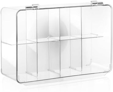 com-four® Caja de té Premium con 8 Compartimentos y Tapa con bisagras - Caja de Almacenamiento para té, cápsulas de café, Ingredientes para Hornear - Organizador de Joyas (1 Pieza - Premium)