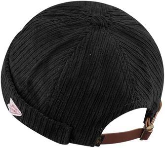 CLAPE Brimless Beanie Hat Corduroy Watch Cap Rolled Cuff Docker Cap Leon Skull Harbour Hat Unisex