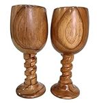 Handmade Wooden Shine Goblet Wine G