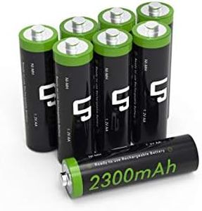 LP AA Ni-MH Rechargeable Battery Pack, 8-Pack Double-A Batteries with 2300mAh High Capacity for Clocks, Remotes, Toys, Cameras, Flashlights &More