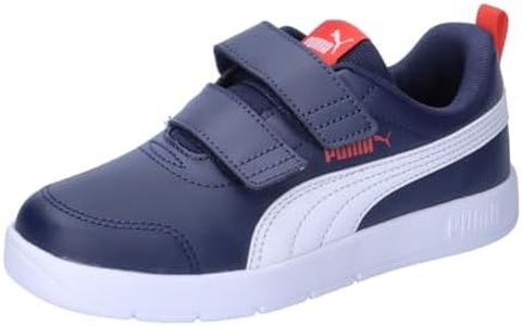 PUMA Courtflex V3 V PS, Sneaker Unisex niños, Navy White Red, 28 EU