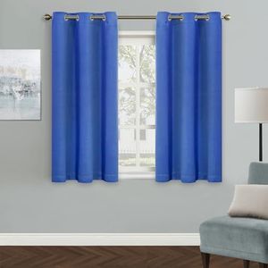 MYSKY HOME Royal Blue Curtains for Bedroom, Room Darkening Kitchen Curtain, 54 Inch Long Blackout Curtains Grommet Thermal Insulated Curtain, 1 Curtain Panel, 42 x 54 Inch, Royal Blue