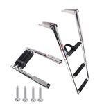 3 Step Stainless Steel Telescoping Boat Ladder Swim Step, 900 Pound Capacity for Marine Yacht