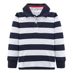 Big Boys Long Sleeve Tshirts Striped Polo Shirts for Kids Cotton Tops Black Size 12/10-12 Years