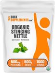 BulkSupplements.com Organic Stinging Nettle Extract - from Stinging Nettle Leaf, Nettle Supplement - Vegan & Gluten Free, 500mg per Serving, 500g (1.1 lbs) (Pack of 1)