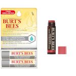 Burt's Bees Hydrating Lip Balm for Dry Chapped and Cracked Lips, Mother's Day Gift & Tinted Lip Balm Rose, Mother's Day Gift, Gift for Mom, 100% Natural - 1 Tube (Packaging may vary)