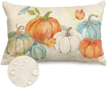 RABUSOFA Fall Outdoor Pillow Covers 12x20 Waterproof,Pumpkin Pillows Decorative Throw Pillows Thanksgiving Autumn Lumbar Pillow Cases Decorations for Home Porch