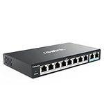 Reolink PoE Switch with 8 PoE Ports, 2 Gigabit Uplink Ports, Up to 120W Total for All PoE ports, Ideal NVR PoE IP Cameras, IEEE802.3af/at, Desktop/Wall Mount, RLA-PS1