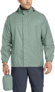 33,000ft Packable Rain Jacket Men's Lightweight Waterproof Rain Shell Jacket Raincoat with Hood for Golf Cycling Windbreaker