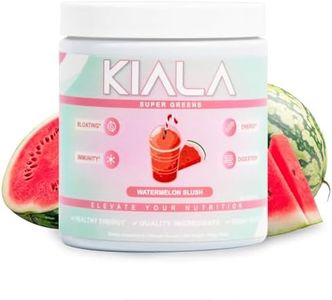 Kiala Nutrition Super Greens, Organic Greens Powder with Spirulina & Chlorella for Digestion, Gut Health, Immunity & Energy, Gluten Free, Vegan, Daily Support for Women, Watermelon Slush, 30 Servings