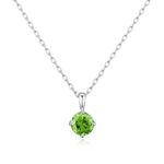 Philip Jones Sterling Silver August (Peridot) Birthstone Necklace Created with Zircondia® Crystals